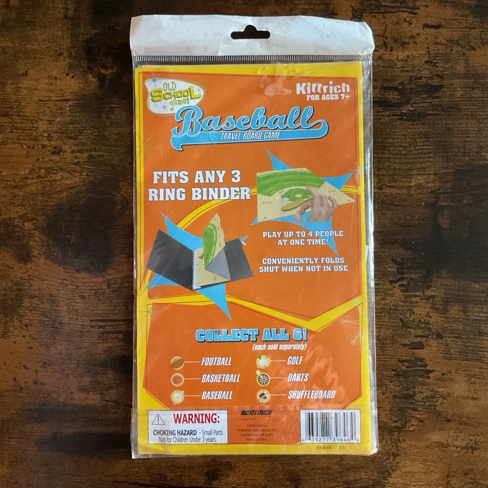 NWT Kittrich Old School Games Travel Baseball Board Game